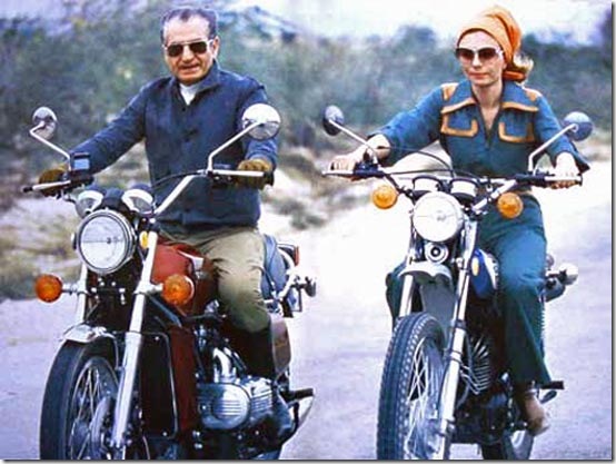 07 The Biker Mohammad Reza and Farah Pahlavi